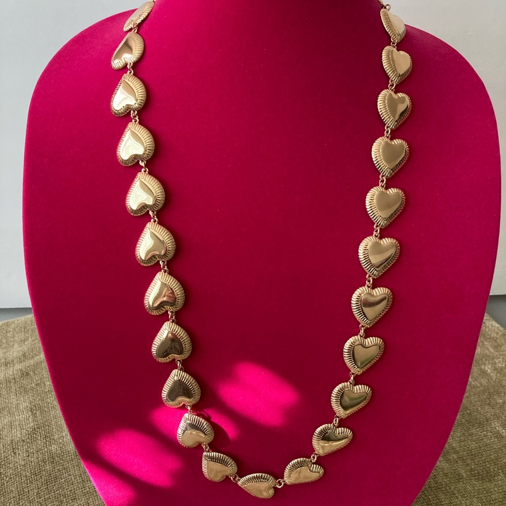 Gold Tone Single Strand Necklaces with Hearts | New without Tags